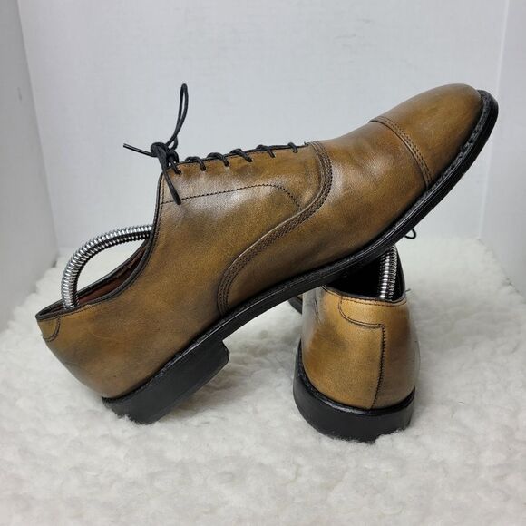 Allen Edmonds Park Ave Men’s Shoes Size 9.5 Bourbon Cap Toe Oxford Leather - Picture 5 of 11